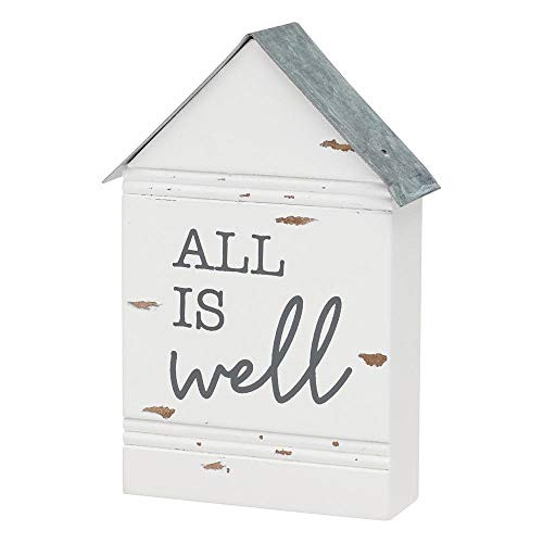 Rustic HouseShaped Mini Wood Block Sign All is Well
