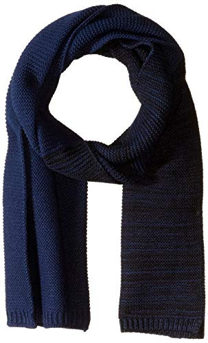 Steve Madden Mens Striped Waffle Scarf Blue One Size