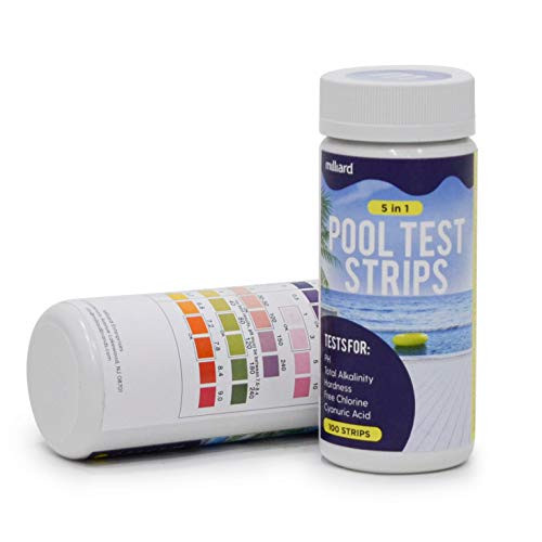 Milliard Pool Test Strips  for Pool Water Hot Tub and Spa  5Way Test Strips  100 Count