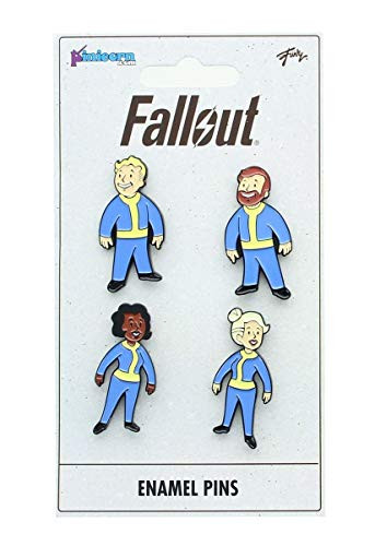 Fallout Vault Dweller Pins  Exclusive 2019 Collector Set of Metal Enamel Pins  Includes 4 Pins Blue