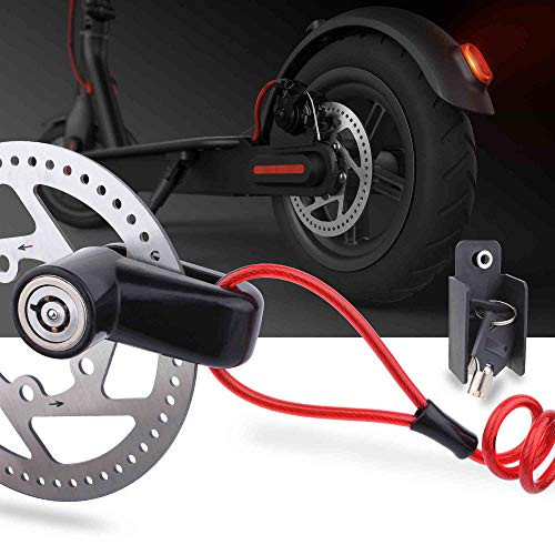 TOMALL Disc Brake Lock Anti-theft Steel Wire Lock For Xiaomi Mijia M365 Motorcycle Bicycle Wheels Locker With Reminder Rope