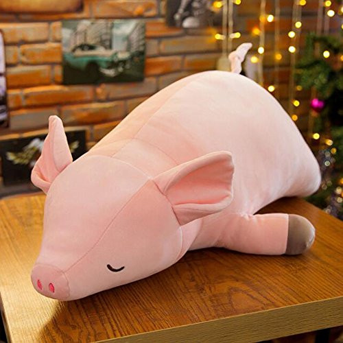 Dongcrystal Stuffed Pig 17.7" Soft Plush Piggy Dolls Cartoon Aniaml Toy - Pink