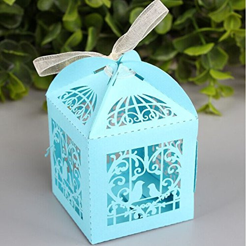 zorpia 50pcs Laser Cut Birdcage Wedding Favor Box Candy Box Baby Shower Box Wedding Favors and Gifts Box Bomboniere with Ribbons Bridal Shower Wedding Party Favors ZRA0168950(Blue) zorpia 50pcs Laser Cut Birdcage Wedding Favor Box Candy Box Baby Shower Box Wedding Favors and Gifts Box Bomboniere with Ribbons Bridal Shower Wedding Party Favors ZRA0168950(Blue)