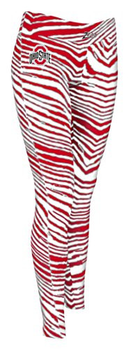 NCAA Ohio State Buckeyes Womens Zubaz Zebra Print Team Logo Leggings XSmall RedGray