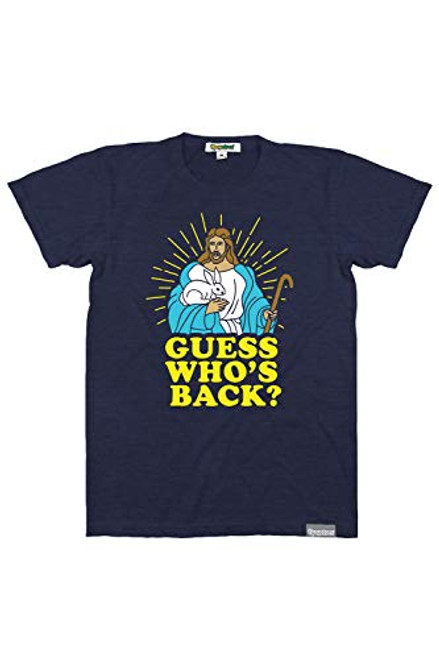 Mens Guess Whos Back Tee Navy Mens Guess Whos Back Tee Navy