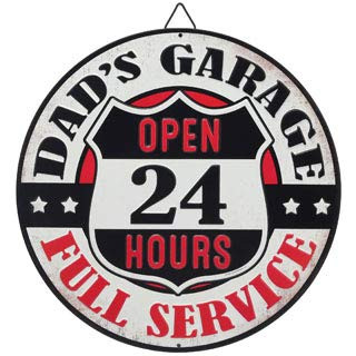 Open Road Brands Dads Garage Embossed Metal Sign