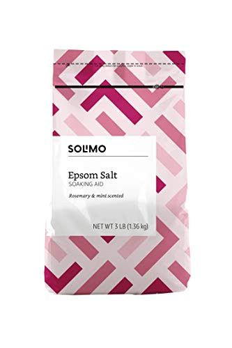 Amazon Brand  Solimo Epsom Salt Soaking Aid Rosemary Mint Scent 3 Pound