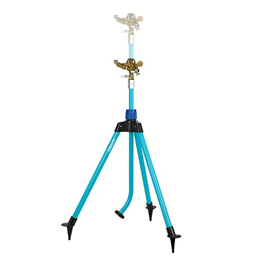 Aqua Joe AJIST39BM Indestructible Series Brass Impulse Sprinkler wExtendable Tripod up to 39 Inches