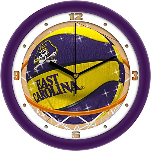 SunTime NCAA East Carolina Pirates Slam Dunk Wall Clock