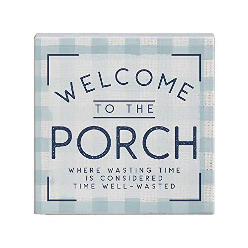 Simply Said INC Small Talk Squares Funny Welcome to The Porch  Rustic Wooden Sign 525 x 525 in STS1491