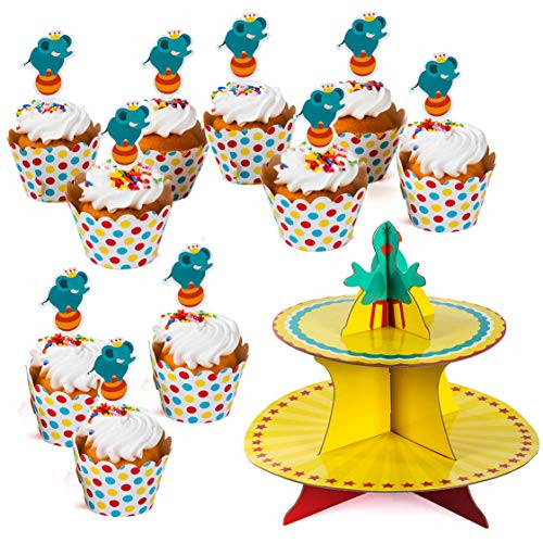Tigerdoe Circus Cupcake Topper  Circus Cupcake Stand  Cupcake Wrappers and Toppers  Carnival Cupcake Stand  Circus Cupcake Liners