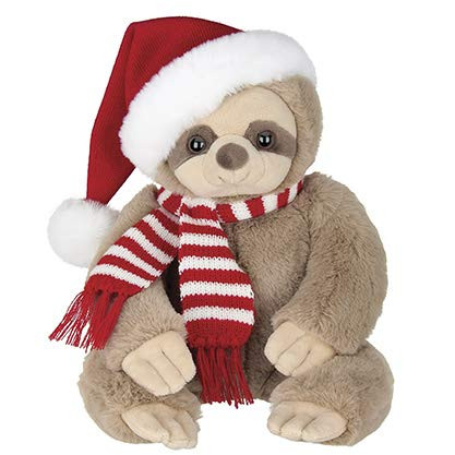 Bearington Plush Santa Sloth Stuffed Animal 16 Inches