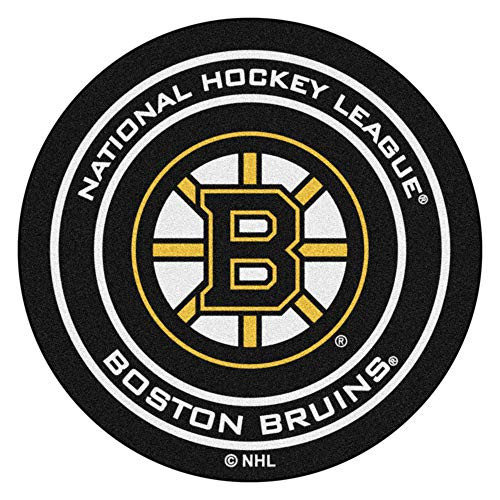 FANMATS  10495 NHL Boston Bruins Nylon Face Hockey Puck Rug27 diameter