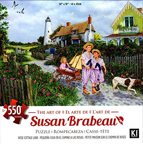 Rose Cottage Lane by Susan Brabeau 550 Piece Puzzle