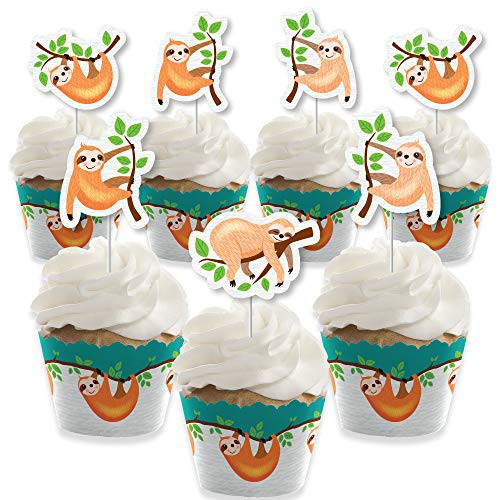 Lets Hang Sloth Cupcake Decoration Baby Shower or Birthday Party Cupcake Wrappers and Treat Picks Kit Set of 24 Lets Hang Sloth Cupcake Decoration Baby Shower or Birthday Party Cupcake Wrappers and Treat Picks Kit Set of 24