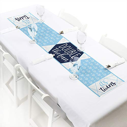 Big Dot of Happiness Its Twin Boys Petite Blue Twins Baby Shower Paper Table Runner 12 x 60 inches Big Dot of Happiness Its Twin Boys Petite Blue Twins Baby Shower Paper Table Runner 12 x 60 inches