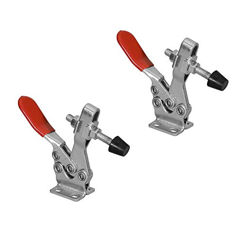 POWERTEC 20325 Quick Release Horizontal Toggle Clamp w Rubber Pressure Tip  Hold Down Hand Tool 500 lb Holding Capacity 225D