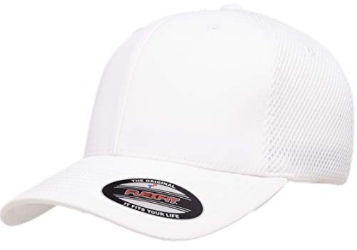 Flexfit 6533 Ultrafibre  Airmesh Fitted Cap Set of White  Maroon Sets  SmallMedium