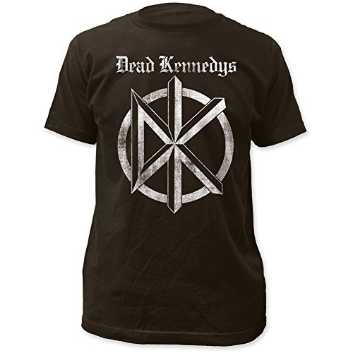 Dead Kennedys Distressed Old English Logo Print Mens Cotton Shirt Medium Coal