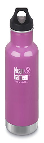 Klean Kanteen Classic Stainless Steel Double Wall Insulated Water Bottle with Loop Cap 12Ounce Meadow Flower