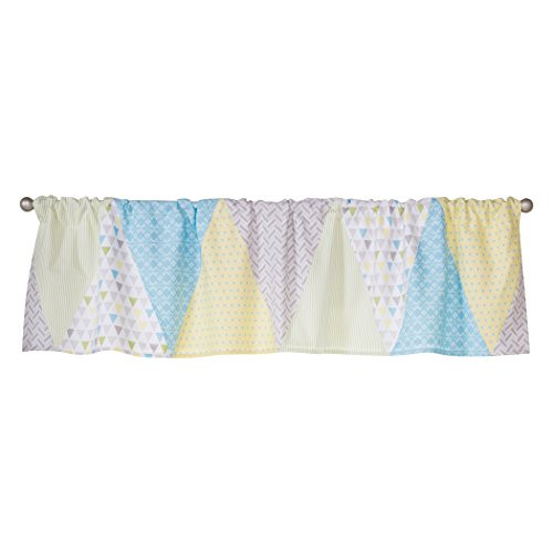 Trend Lab Triangles Window Curtain Valance YellowBlueGray