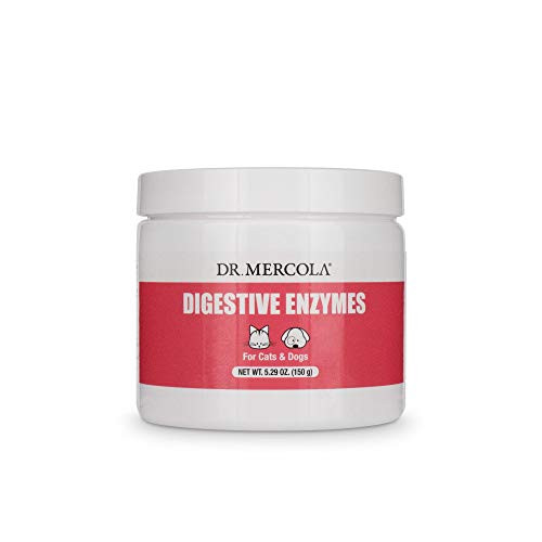 Dr Mercola Digestive Enzymes for Pets  Dietary Supplement for Cats  Dogs  Contains 5 Enzymes  526 oz
