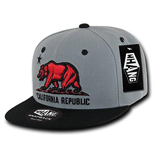 WHANG California Republic Snapbacks GreyBlack