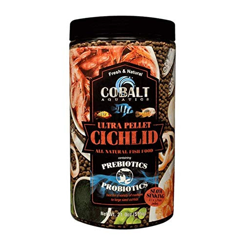 Cobalt Aquatics Ultra Cichlid Pellets Slow Sinking 31x 37mm 21 oz Natural 25165