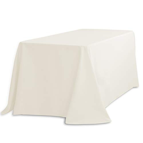 LinenTablecloth 90 x 156Inch Rectangular Polyester Tablecloth Ivory