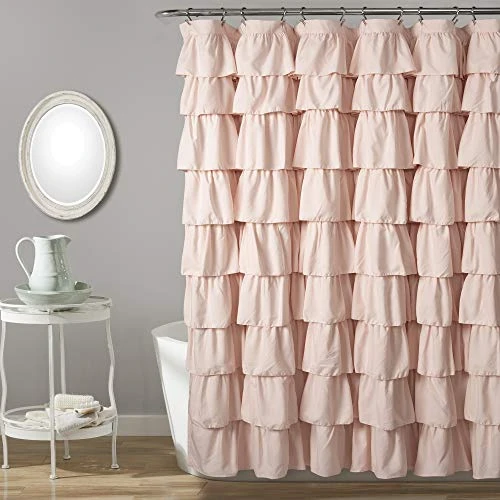Lush Decor Blush Ruffle Shower Curtain 72 x 72