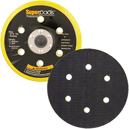 TCP Global 6 DA Polisher  Sander Pad  6 Hole Hook  Loop Face  Dual Action Random Orbital