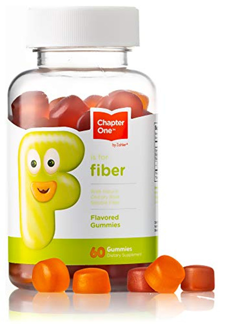 Chapter One Fiber Gummies with Natural Chicory Root Soluble Fiber Certified Kosher 60 Flavored Gummies
