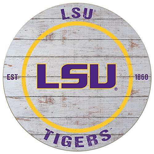 KH Sports Fan 20x20 Louisiana State Fighting Tigers Classic Weathered Circle Multi