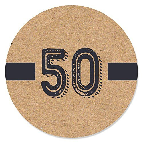 50th Milestone Birthday  Dashingly Aged to Perfection  Birthday Party Circle Sticker Labels  24 Count