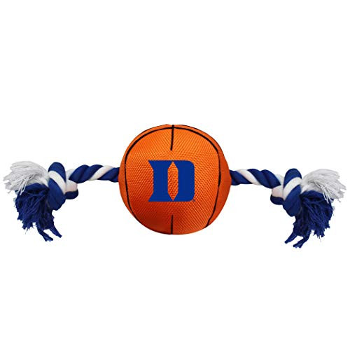 Pets First NCAA Duke Blue Devils Nylon Basketball Dog Toy with Tough Ropes Squeaker DU3105 Pets First NCAA Duke Blue Devils Nylon Basketball Dog Toy with Tough Ropes Squeaker DU3105