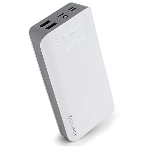 Aduro Portable Charger Power Bank 20000mAh External Battery Pack Phone Charger for Cell Phones with Dual USB Ports for iPhone iPad Samsung Galaxy Android and USB Devices WhiteGrey Aduro Portable Charger Power Bank 20000mAh External Battery Pack Phone Charger for Cell Phones with Dual USB Ports for iPhone iPad Samsung Galaxy Android and USB Devices WhiteGrey