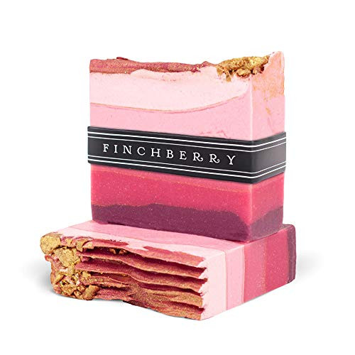 Finchberry Handmade Natural Soap Bar Moisturizing Shea Butter  Coconut Oil Artisan Hand and Body Bar Soap to Soften and Hydrate Dry Skin Organic and Sustainable Ingredients Garnet 1 bar 45oz