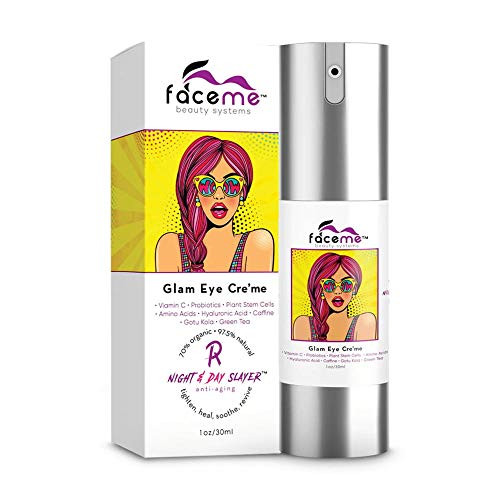 FACEME Eye Cream  Dark Circles Under Eye Treatment  Eye Cream Anti Aging with Caffeine and Plant Stem Cells  Under Eye Cream to Minimize Puffy Eyes Smooth Fine Lines Tighten  Firm 1 oz