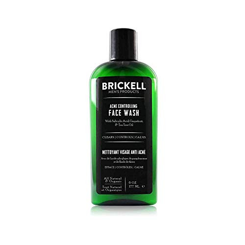 Brickell Mens Acne Controlling Face Wash for Men Natural and Organic Acne Face Wash to Cleanse Skin and Eliminate Acne Clears Breakouts 2 Salicylic Acid 6 Ounces