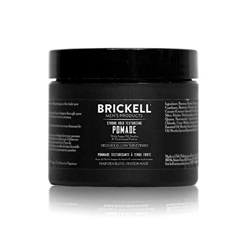 Brickell Mens Strong Hold Texturizing Pomade For Men Natural and Organic Pliable Fiber Pomade 2 Ounce Scented