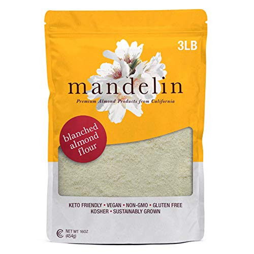 Mandelin Grower Direct Blanched Almond Flour 3 lb NonGMO Gluten Free Vegan Keto Plant Based Diet Friendly