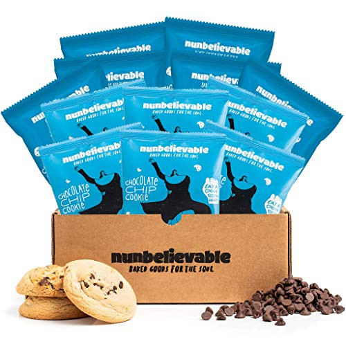 Nunbelievable Chocolate Chip Cookies Individually Wrapped  Fresh Chewy Soft Baked 3oz Cookie  Non GMO No Artificial Flavors 12 Count