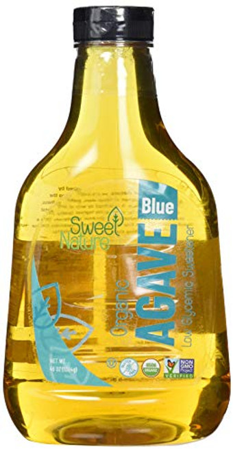 Sweet Nature Blue Agave Nectar Sweetener Organic Non GMO Low Glycemic Kosher Keto Friendly 46 oz Sweet Nature Blue Agave Nectar Sweetener Organic Non GMO Low Glycemic Kosher Keto Friendly 46 oz