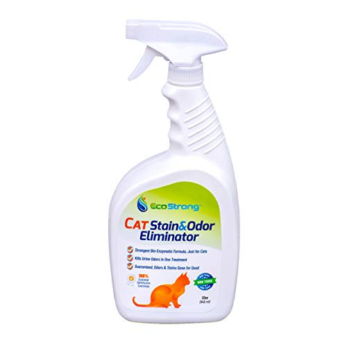 Cat Stain  Odor Eliminator  Enzyme Urine Odor Neutralizer  Stain Remover for Carpet Litter Boxes Bedding and Laundry Citrus Scent 32 oz Spray