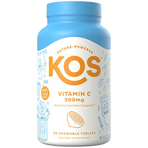 KOS Vitamin C Chewable Tablets High Absorption Non GMO Gluten Free Amazing Orange Flavor Promotes Healthy Immune System Function 90 Count 500 mg Vitamin C KOS Vitamin C Chewable Tablets High Absorption Non GMO Gluten Free Amazing Orange Flavor Promotes Healthy Immune System Function 90 Count 500 mg Vitamin C