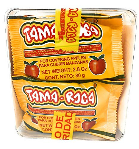TAMAROCA Forritos Para Manzanas Natural Tamarind Fruit Candy With Salt  Chili For Covering Apples 8 Pieces