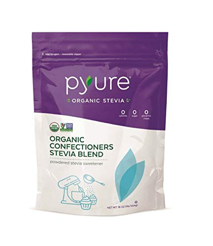 Pyure Organic Powdered Confectioners Stevia Sweetener Blend 21 Sugar Substitute 1 Pound 16 Ounce