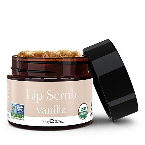 Organic Lip Scrub  Vanilla Sugar Scrub Lip Scrubs Exfoliator  Moisturizer Lip Care Exfoliating Scrub and Lip Moisturizer for Chapped Lips Lip Repair for Soft Lips Best Gift or Stocking Stuffer