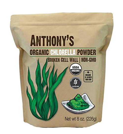 Anthonys Organic Chlorella Powder 8 oz Non GMO Gluten Free Broken Cell Wall Anthonys Organic Chlorella Powder 8 oz Non GMO Gluten Free Broken Cell Wall