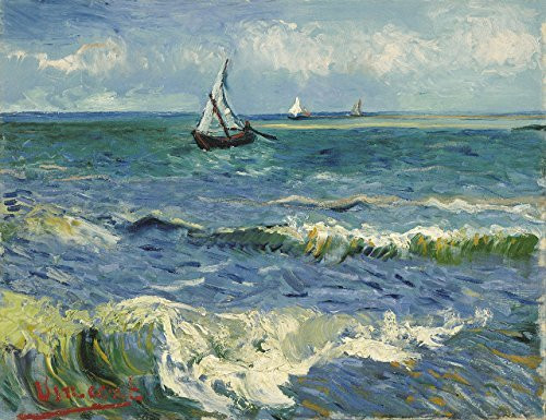 Seascape Near Les Saintes-Maries-de-la-Mer,1888 12x16 Art Print by Vincent Van Gogh